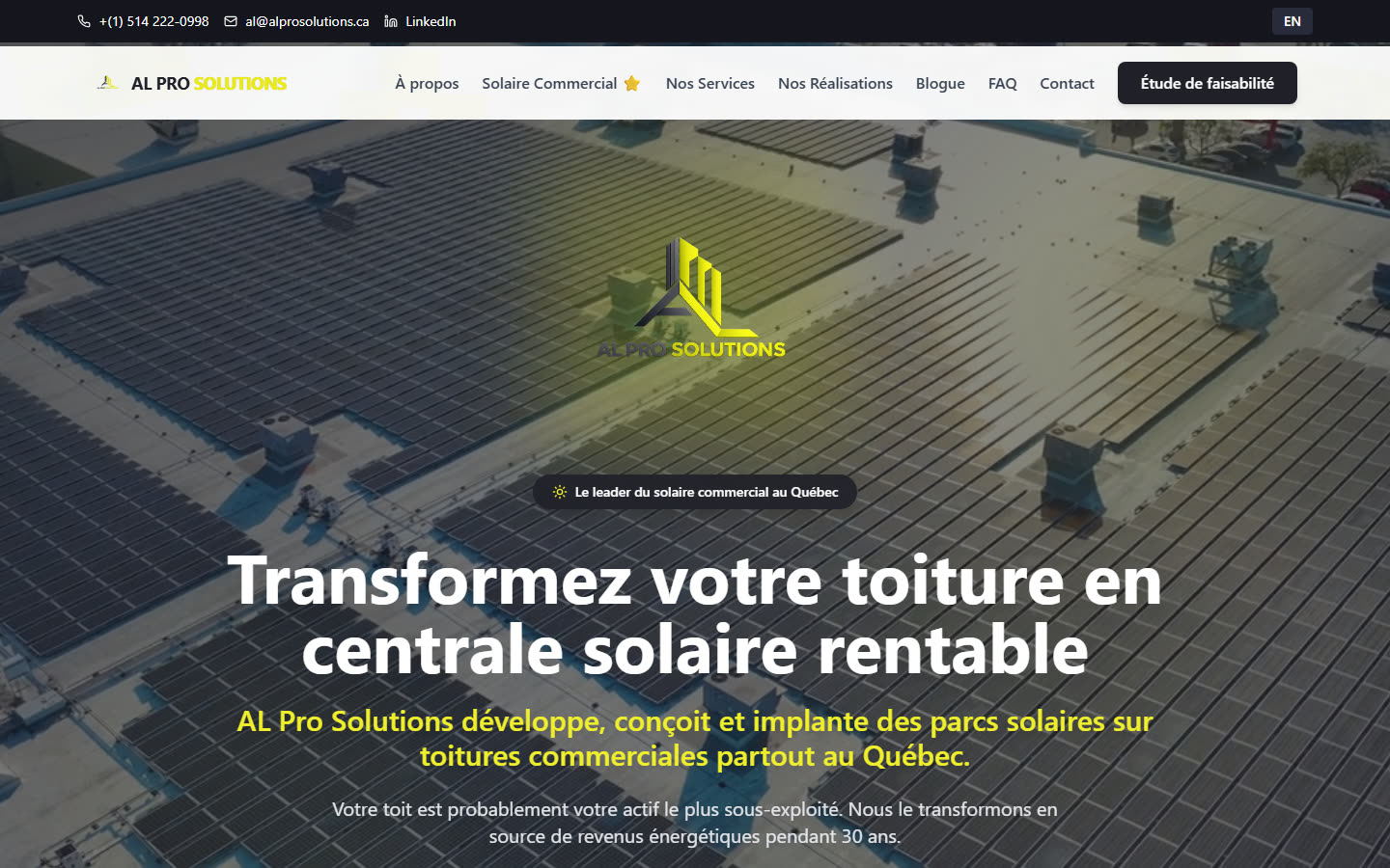 AL Pro Solutions: Commercial Roofing & Solar Marketing Site