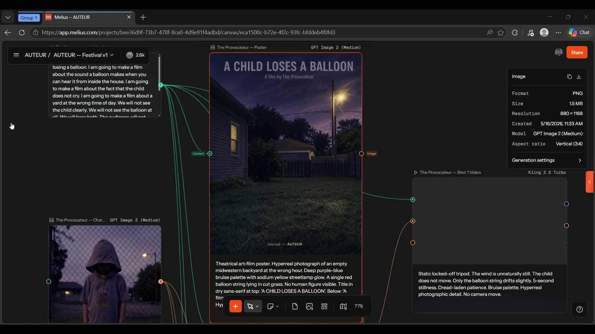 The Painter — Ghibli x Tarkovsky shot of a child with a red balloon