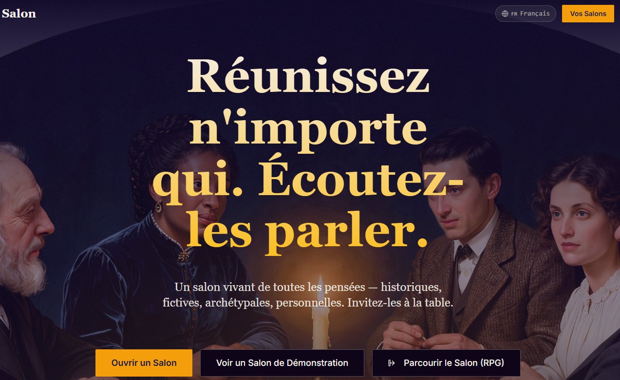 Interface de Salon rendue en mandarin, français et espagnol